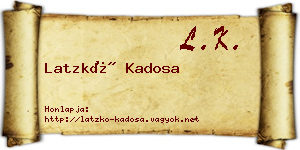 Latzkó Kadosa névjegykártya